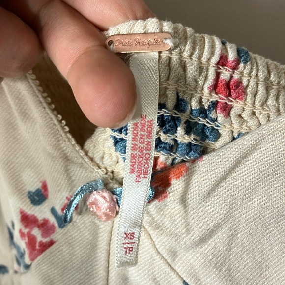 Free People Francesca mini dress size XS seersucker rosette - Picture 7 of 9